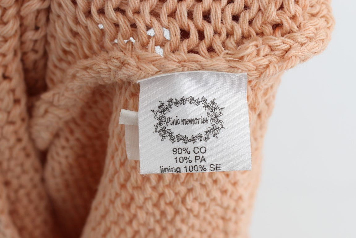 Pink Cotton Blend Knitted Sleeveless Sweater