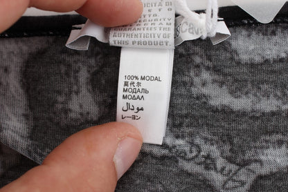 Gray Leopard Modal T-Shirt Blouse Top