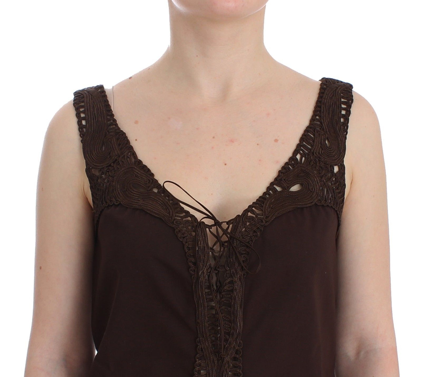 Beachwear Brown Cotton Stretch Tunic Dress