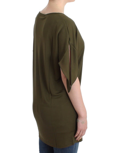 Green shortsleeved blouse top