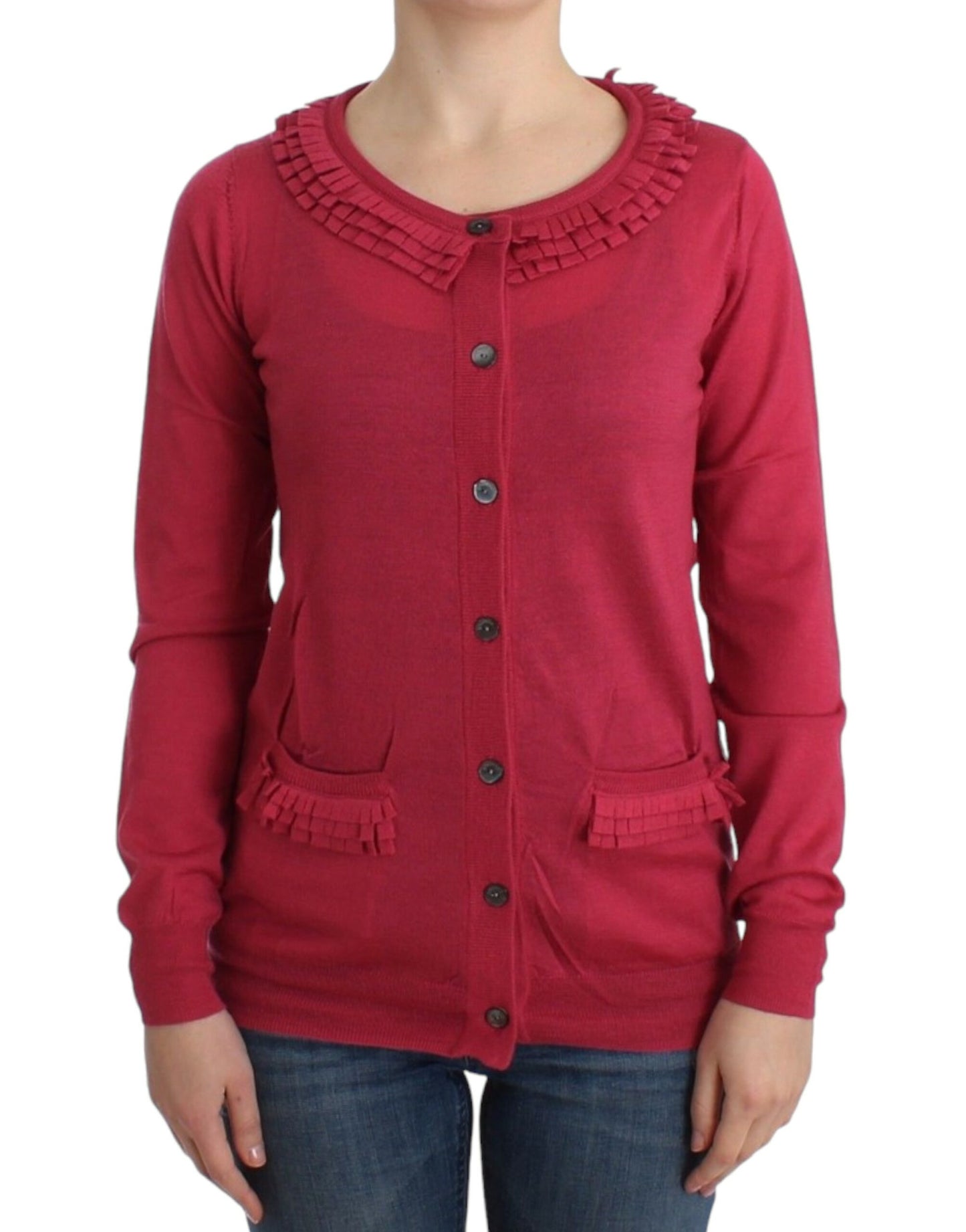 Pink wool cardigan