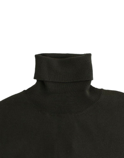Green wool turtleneck sweater