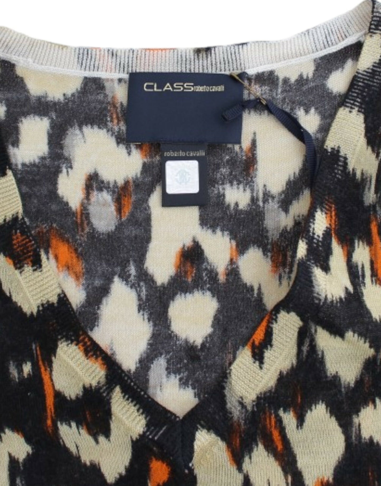 Multicolor v-neck wool jumper
