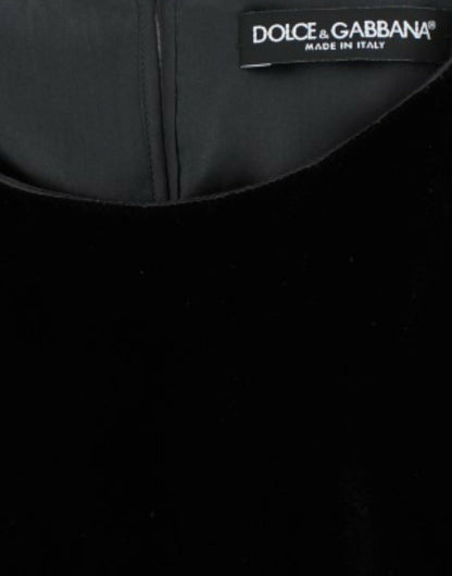 Black velvet shortsleeved blouse