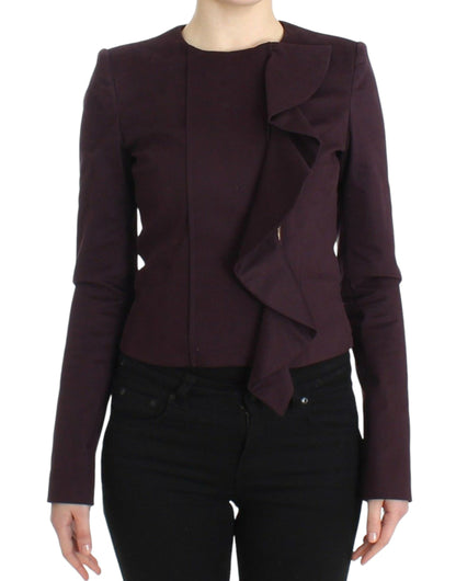 Purple Ruched Jacket Coat Blazer Short