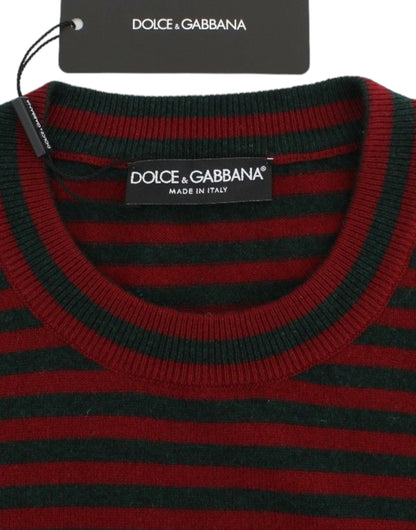 Red Gray Cashmere Short Sleeve Sweater