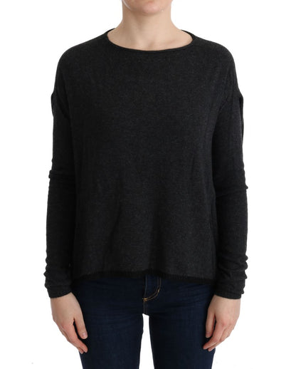 Gray Viscose Knitted Sweater