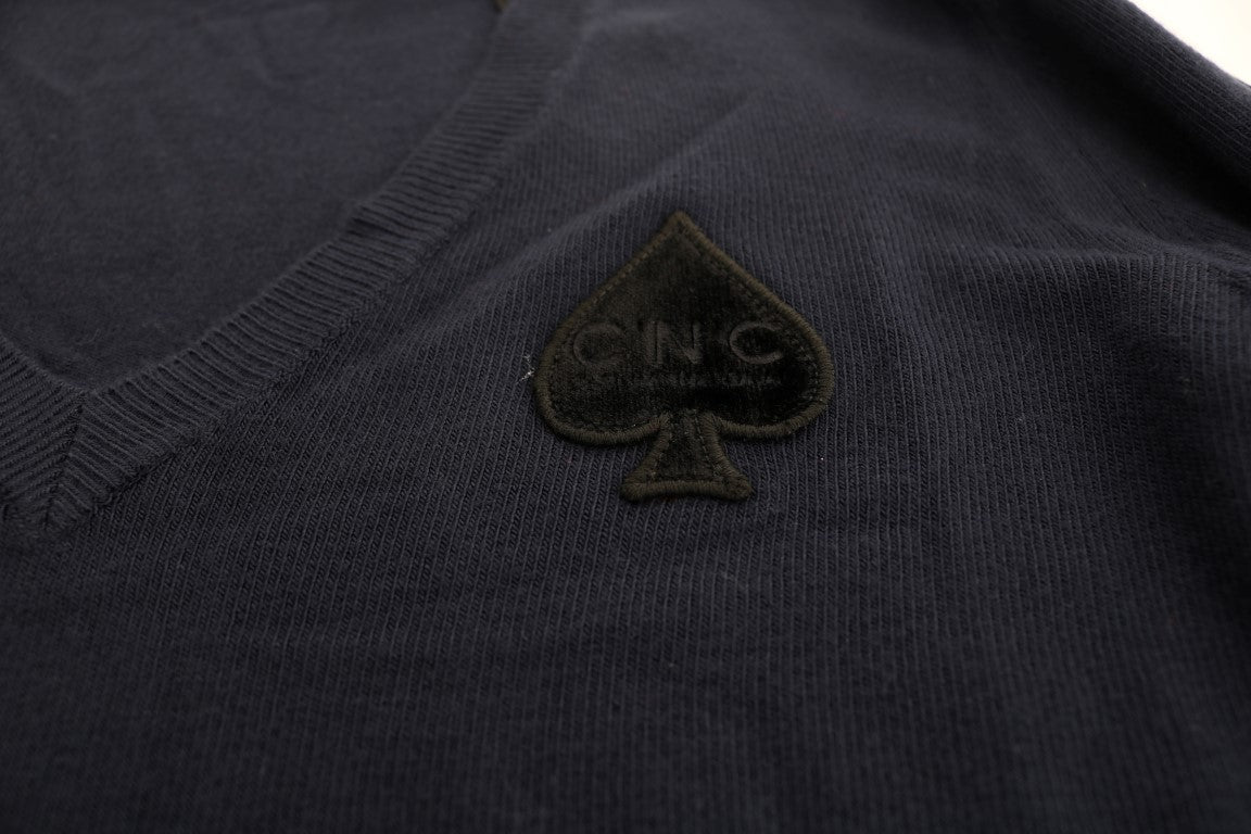 Blue V-neck Viscose Sweater