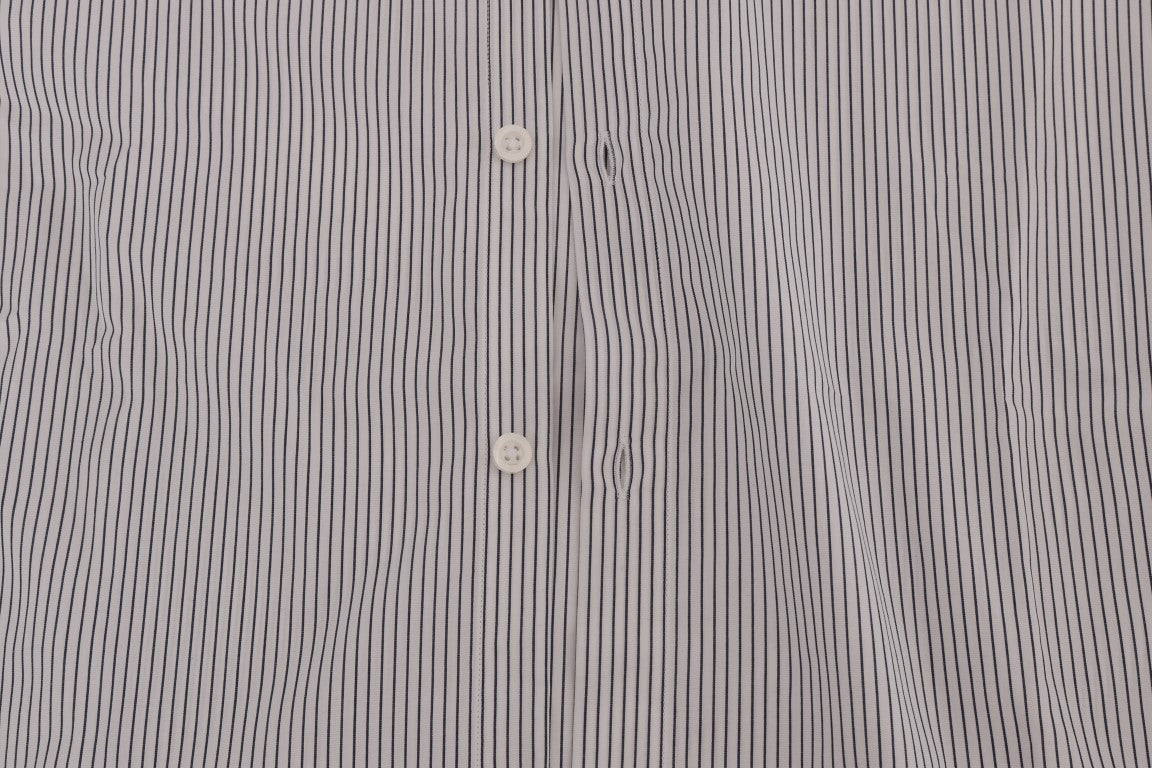White Blue Striped Casual Cotton Regular Fit Shirt