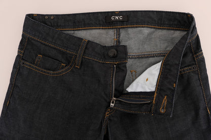 Dark Blue Cotton Classic Fit Jeans